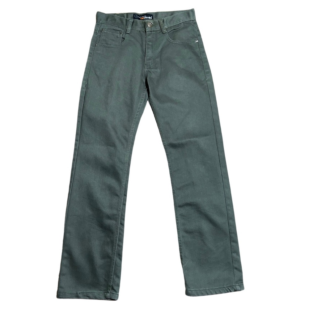 Akademiks Boys’ Straight Fit Casual Solid Green Denim Jeans Size 16 Streetwear